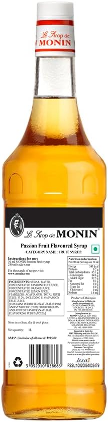 Monin Passion Fruit Syrup - 1LTR