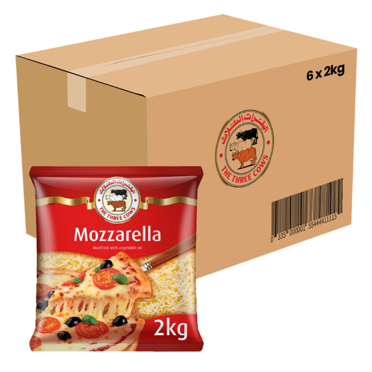 Three Cows Mozzarella Shredded Cheese 2kg X 6pkt